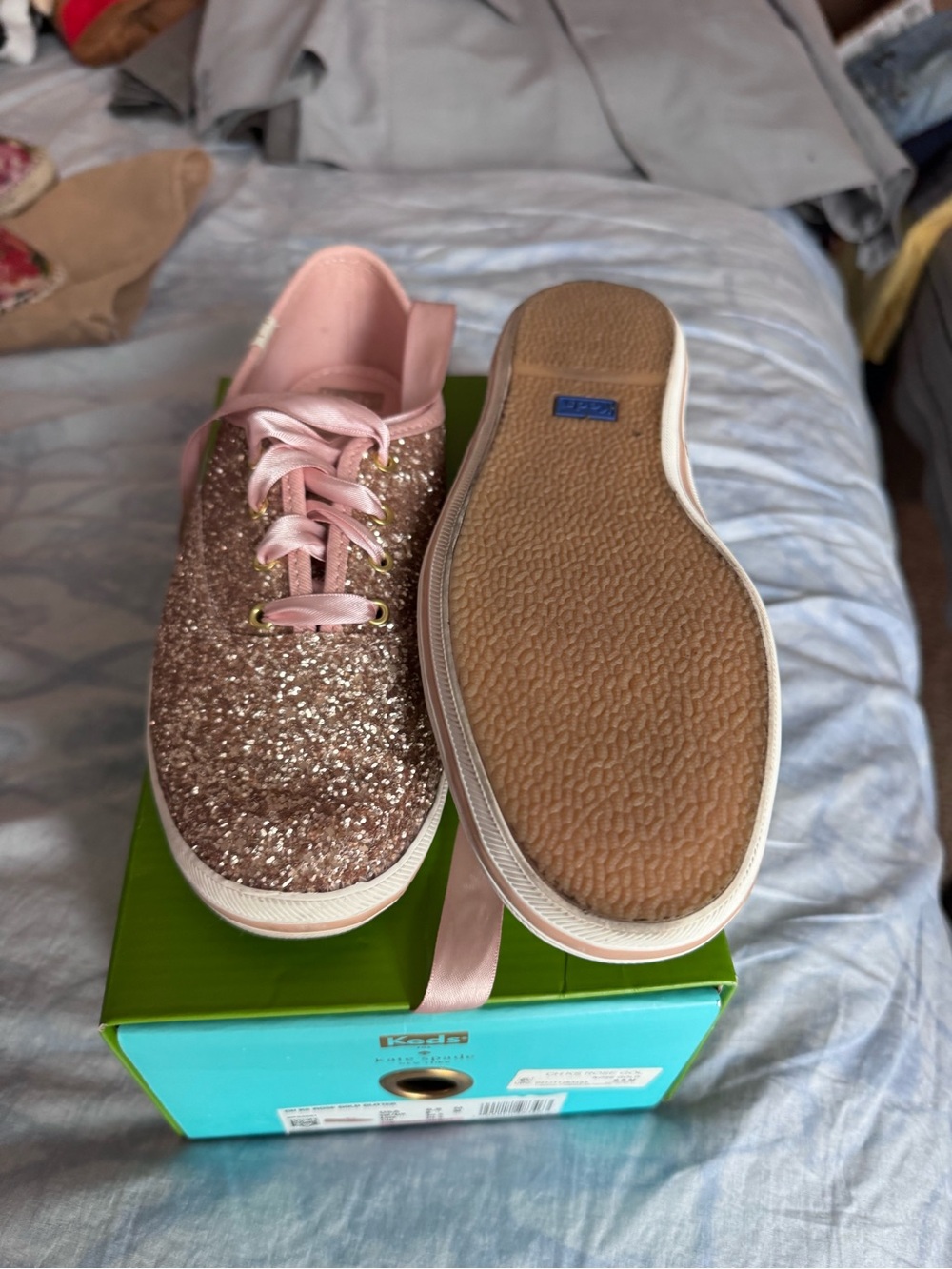 kate spade Glitter Pink Lace-Up Sneakers